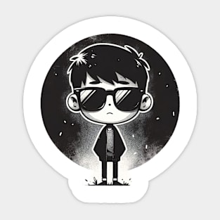 cool kid with big head Sticker